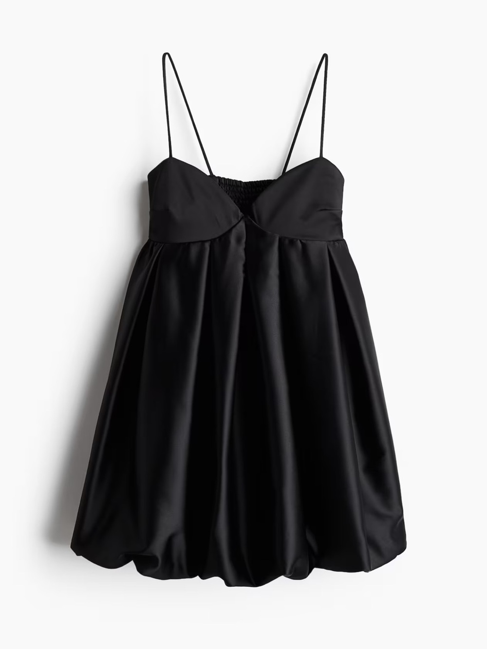H&M Black Satin Babydoll Slip